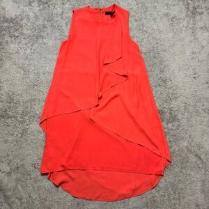 BCBG Maxazria Sleeveless Layered Asymmetrical Hem Party Slip Dress Orange Sz XS
